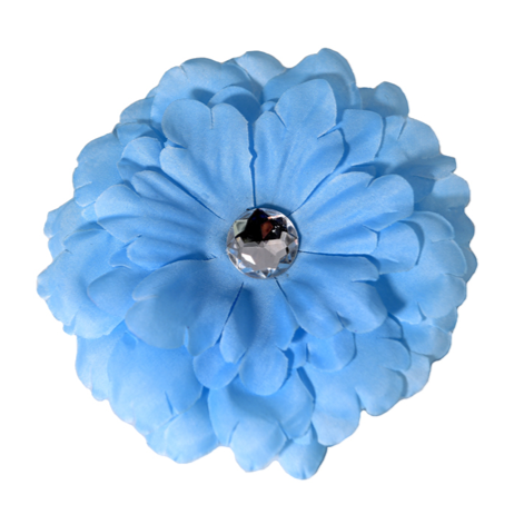 blue daisy flower dog cat bow on velcro collar attachment