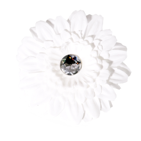 white daisy flower dog cat bow on velcro collar attachment