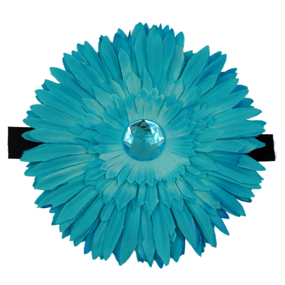 blue daisy dog cat pet bow on velcro strap