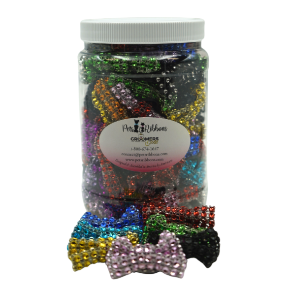 bling 1.5" dog cat pet bow on velcro