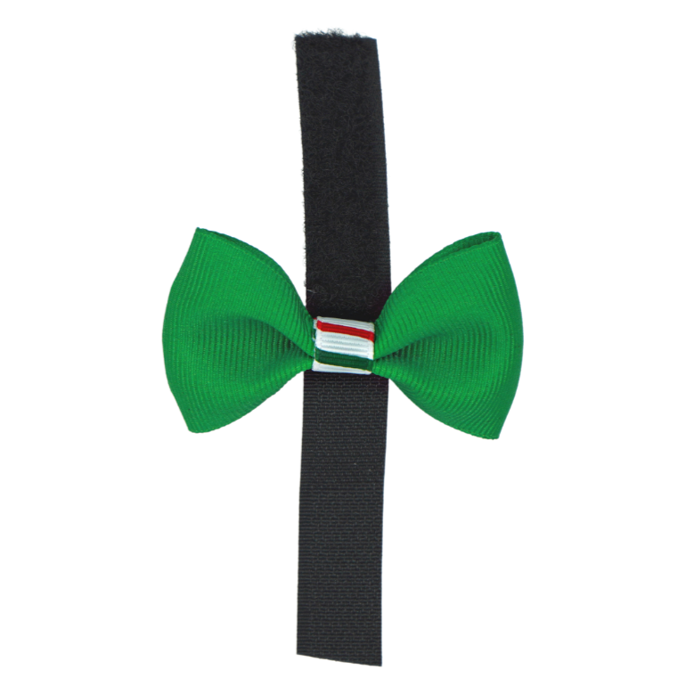 GG110CTV | 50-100 2" Dog Bows on velcro - Christmas Candy Stripe Trim