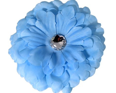 blue daisy flower dog cat bow on velcro collar attachment